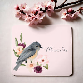 Vackra Bohemian Stil Watercolor Bird & Gren Musmatta