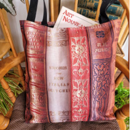 Vackra Bok-ryggraden (Beige-Peach) Tygkasse