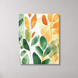 Vackra botaniker i Grönt och Orange, Canvas Art