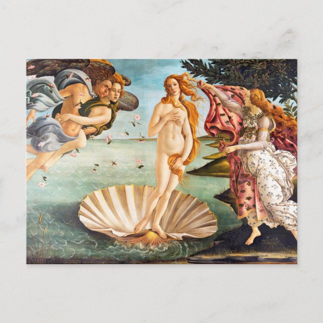 Vackra Botticelli Venus återställda och uppspelade Vykort (Framsida)