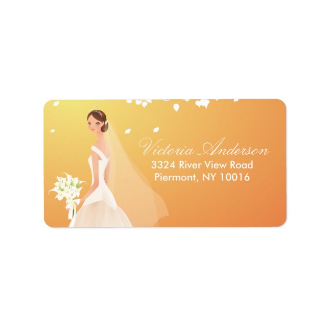 Vackra Bride-Returetiketter. Adressetikett (Framsidan)