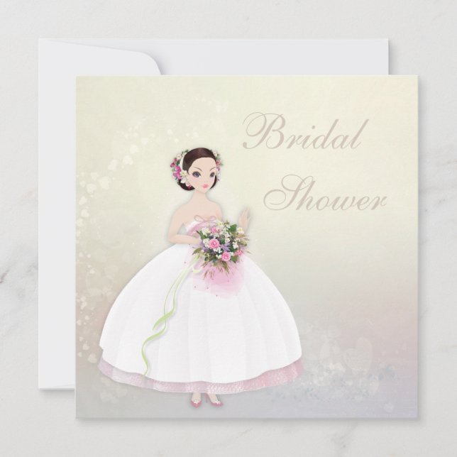 Vackra Bride Romantic Hearts Möhippa Inbjudningar (Framsida)