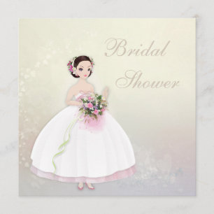 Vackra Bride Romantic Hearts Möhippa Inbjudningar