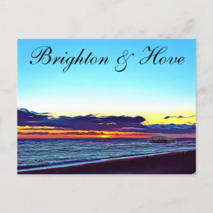 Vackra Brighton och Hove Beach & Sunset Vykort