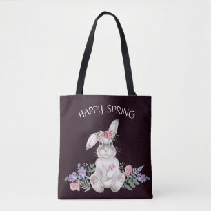 Vackra Bunny - Reversibel Blommigt Lycklig Vår Tygkasse