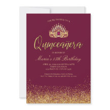 Vackra Burgundy och Guld Quinceañera