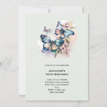 Vackra Butterflies och Flowers Birthday