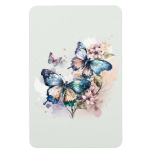Vackra Butterflies och Flowers Magnet