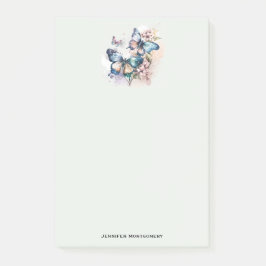 Vackra Butterflies och Flowers Post-it Block