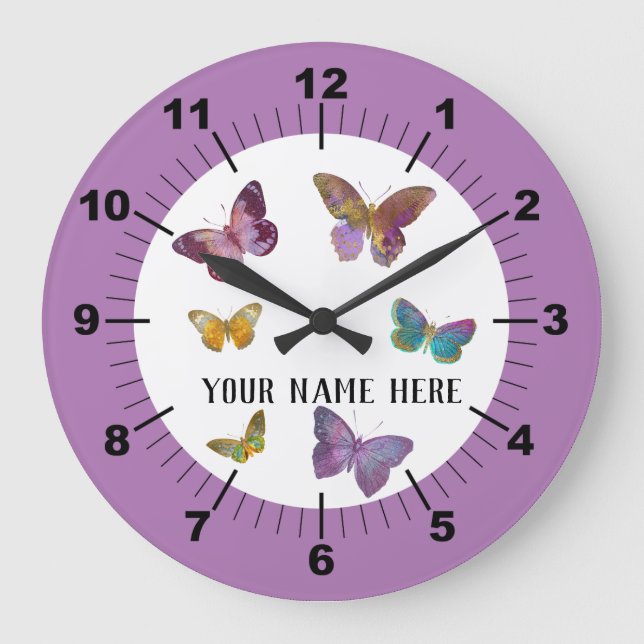 Vackra Butterflies - Stor Klocka (Framsida)