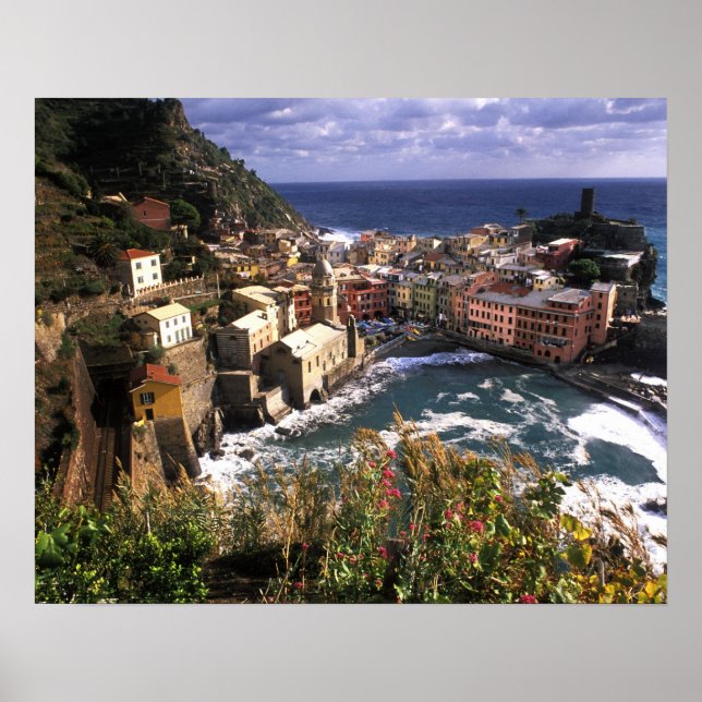 Vackra byn Vernazza i Cinque Poster (Framsidan)