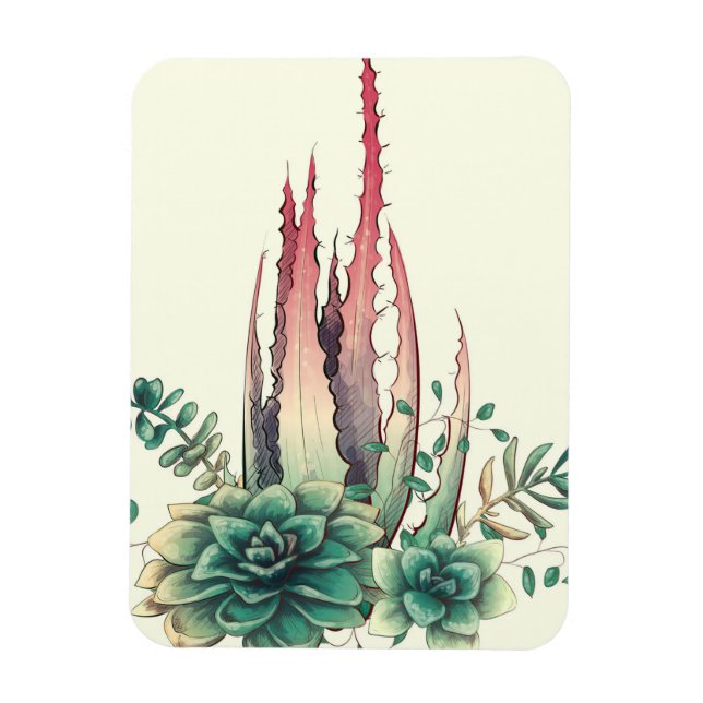 Vackra Cactus Magnet (Vertikal)