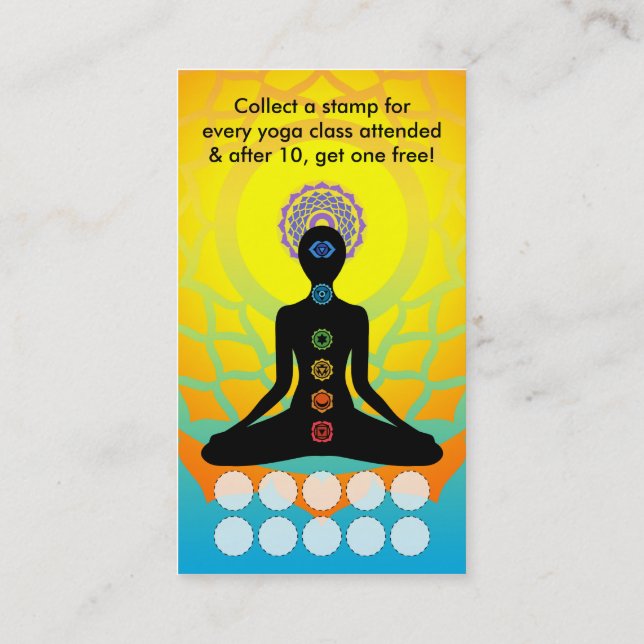 vackra chakras yogalojalitetsprogram lojalitetskort (Baksida)