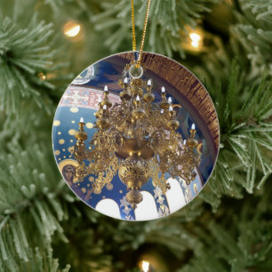 Vackra Chandelier i katedralen Julgransprydnad Keramik