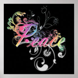 Vackra coolan Fredsfärgade rosor i ord Poster