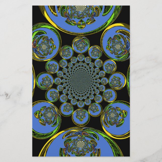 Vackra coolan royal blue black Kaleidoscope art (Framsida)
