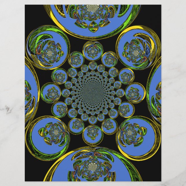 Vackra coolan royal blue black Kaleidoscope art (Framsida)