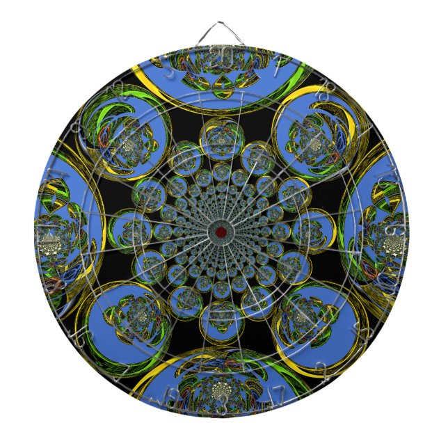 Vackra coolan royal blue black Kaleidoscope art Darttavla (Framsidan)