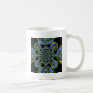 Vackra coolan royal blue black Kaleidoscope art Kaffemugg