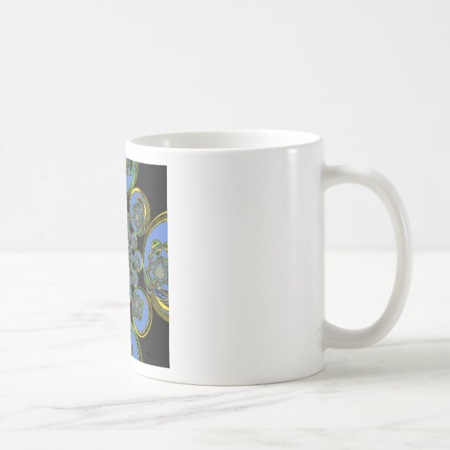 Vackra coolan royal blue black Kaleidoscope art Kaffemugg (Höger)