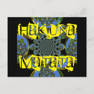 Vackra coolan royal blue black Kaleidoscope art Vykort