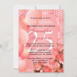 Vackra Coral Birthday Template - 10:e födelsedagen Inbjudningar