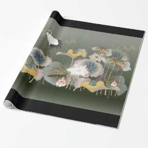 Vackra Cranes Lily Dynors Wrapping Papper Presentpapper