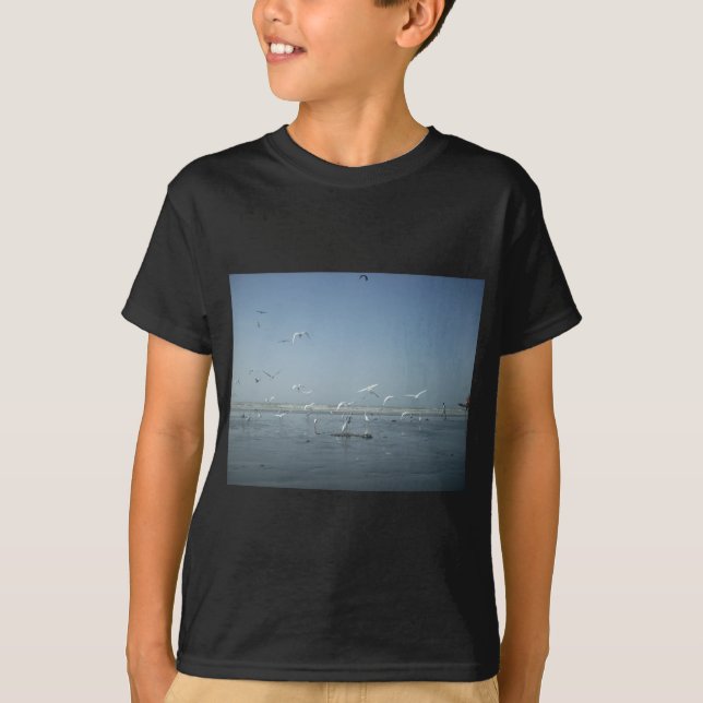 Vackra Cranes som flyger över Vatten Nature's Ball T Shirt (Framsida)