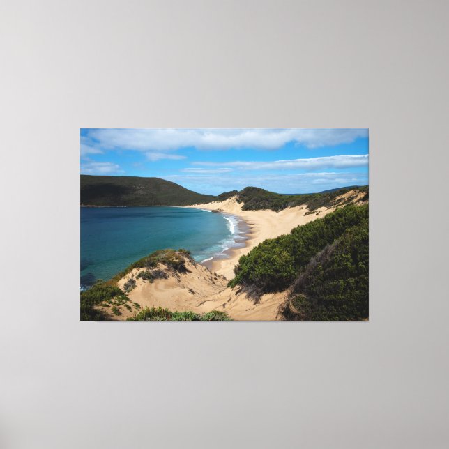 Vackra Crescent Bay Beach Tasmania Australien Canvastryck (Framsida)