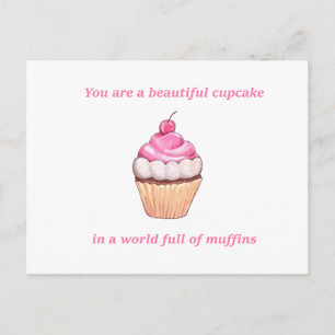 Vackra Cupkakor i Fullt Muffins Rosa Vykort