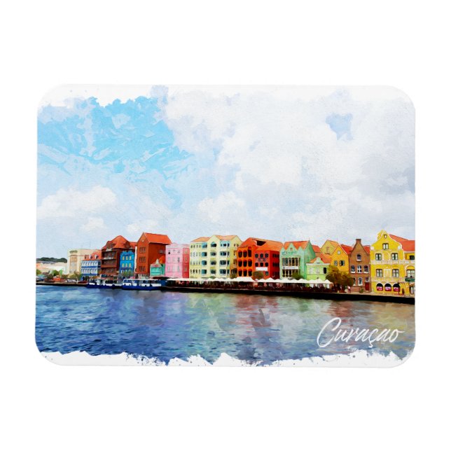 Vackra Curucao-öresa Magnet (Horisontell)