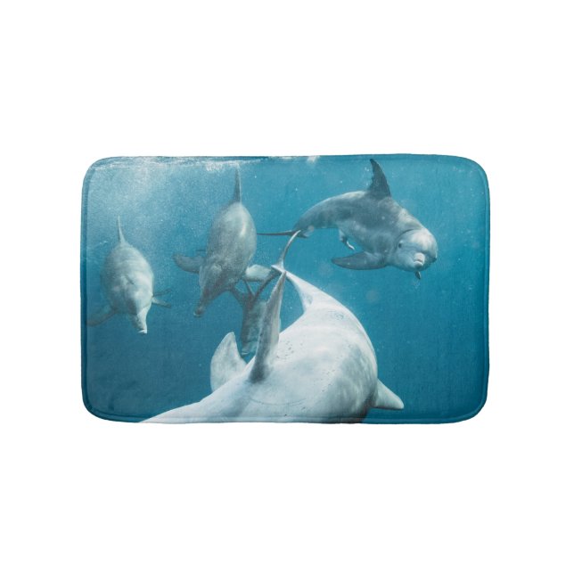 Vackra Cute Dolphins Badrumsmatta (Framsidan)