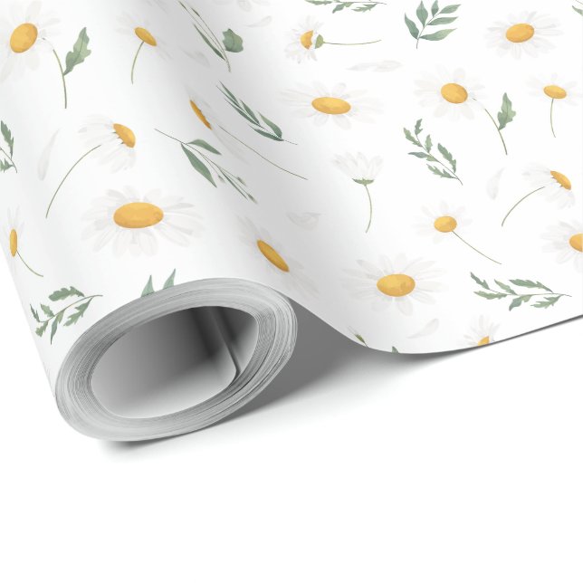 Vackra daisy blommigt papper presentpapper (Rullad Hörn)
