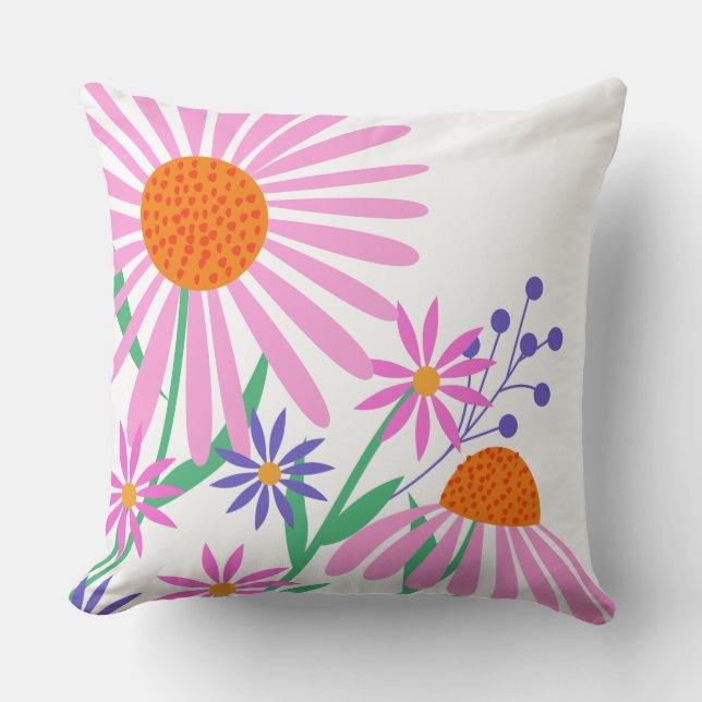 Vackra Daisy, eget namn dekorativ kudde (Framsida)