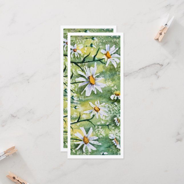 Vackra Daisy Watercolor Giant Bookmark (Fram/Back In Situ)
