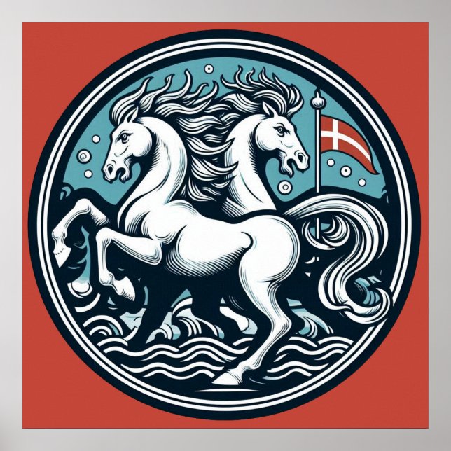 "Vackra Danmark Mystiska Hästar" 19 Poster (Framsidan)
