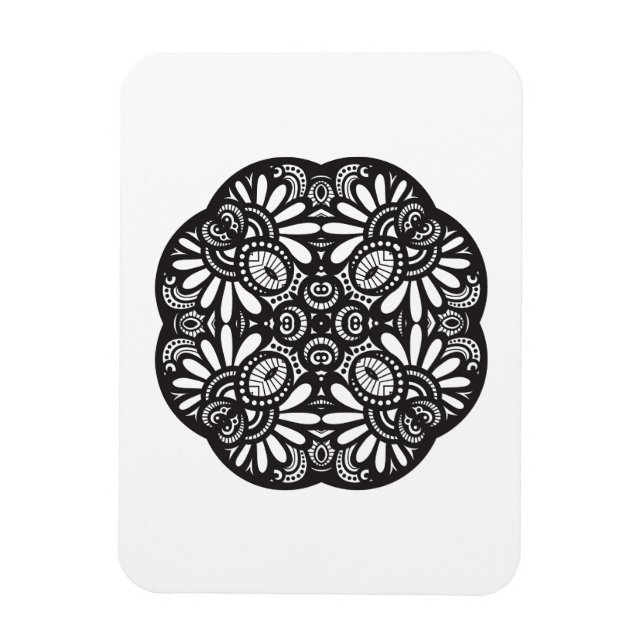 Vackra Deco Black Square Doodle Magnet (Vertikal)