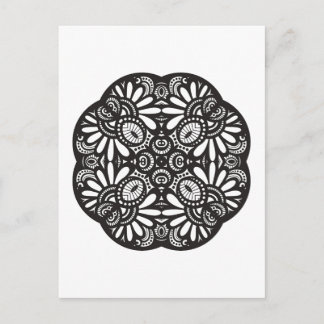 Vackra Deco Black Square Doodle Vykort