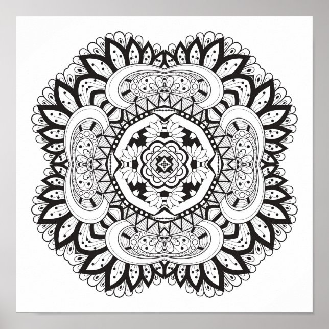 Vackra Deco Square Doodle 2 Poster (Framsidan)