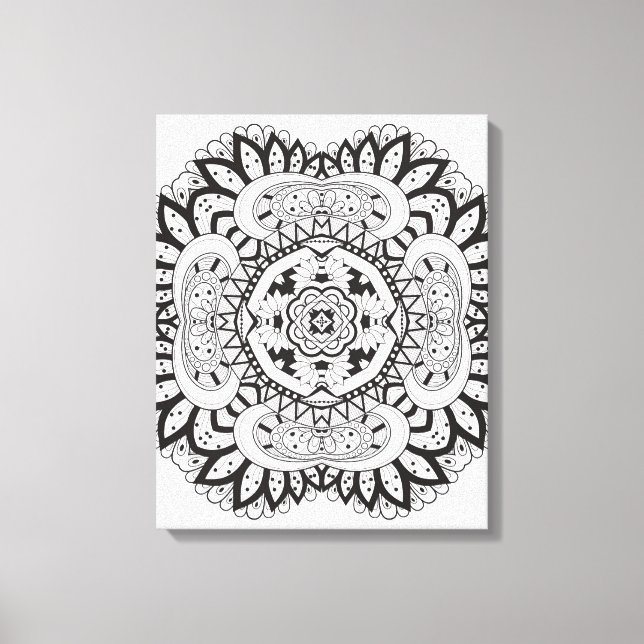 Vackra Deco Square Doodle 6 Canvastryck (Framsida)
