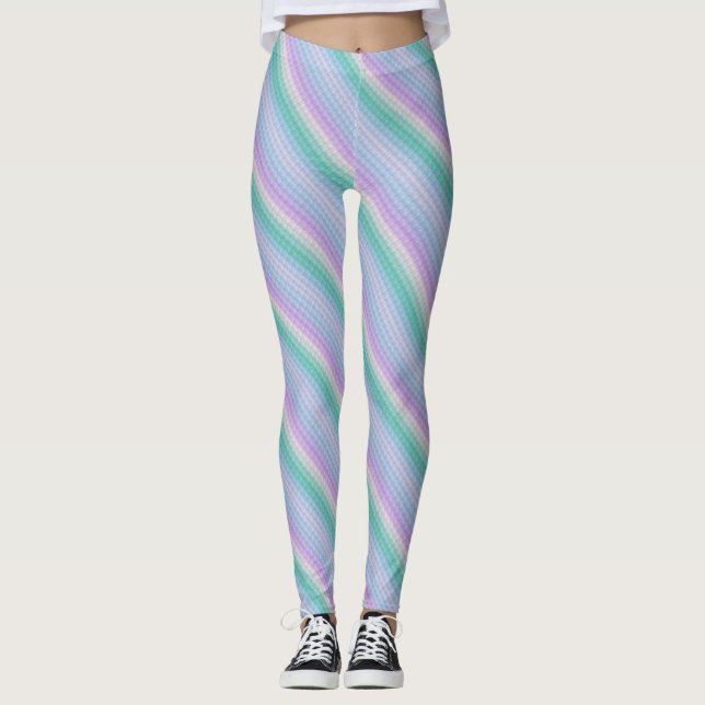 Vackra diagonala ränder leggings (Framsida)