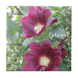 Vackra, djupa rödblommor och Grönt Löv Kakelplatta