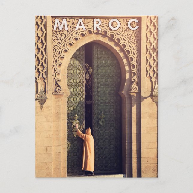Vackra dörr till Marockos marrakesarkitektur Vykort (Framsida)