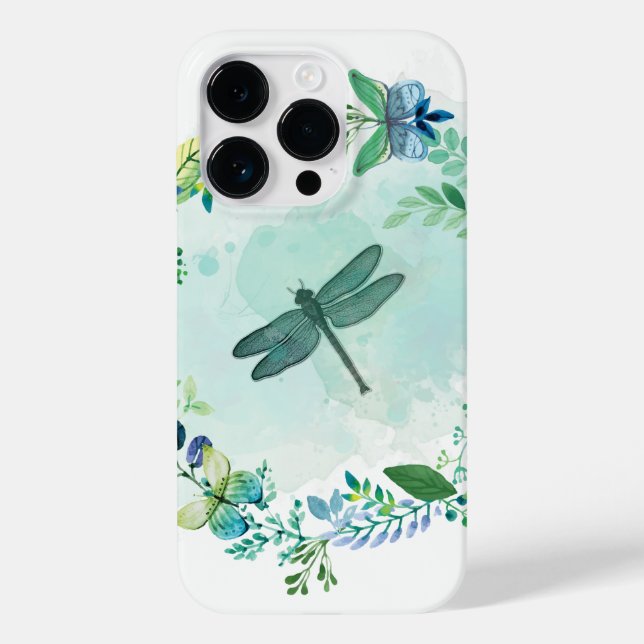 Vackra Dragonfly Butterfly och Flowers (Baksida)