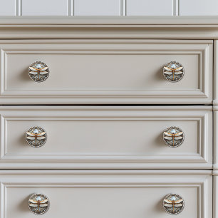 Vackra Dragonfly Gems Guld Mor i Pearl Knopp