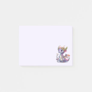 Vackra draken med Elegant Krona Post-it Block