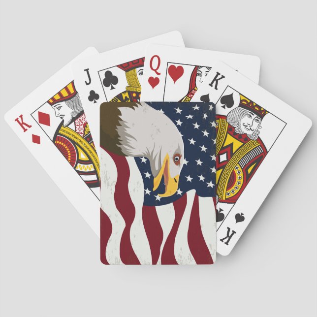 Vackra Eagle och USA flagga Casinokort (Baksidan)