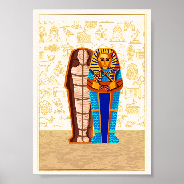 Vackra egyptiska konstmuren Poster (Framsidan)