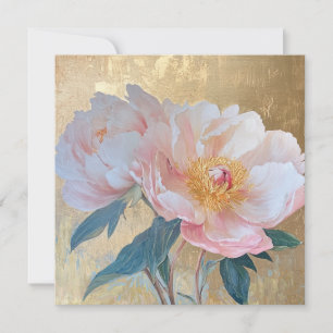 Vackra Elegant Rosa Pion Blommor Kort
