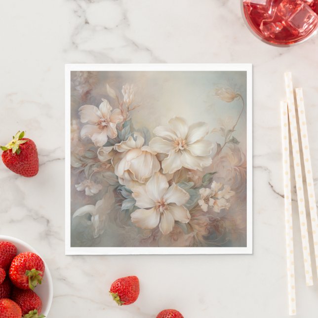 Vackra, Eleganta Blommor Pappersservett (Insitu)